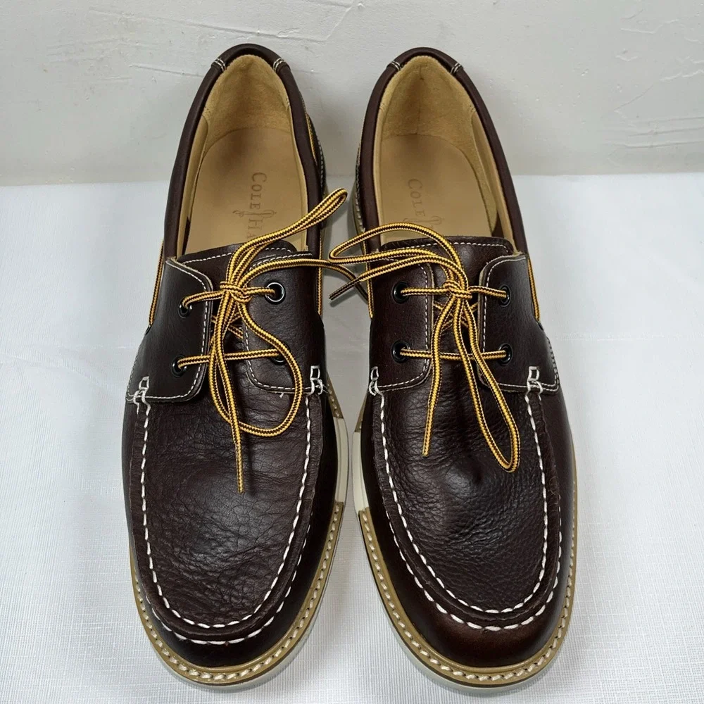Cole Haan Mens 10M Casual Boat Shoes C12370 Brown‎ Leather Office Carrier Casual